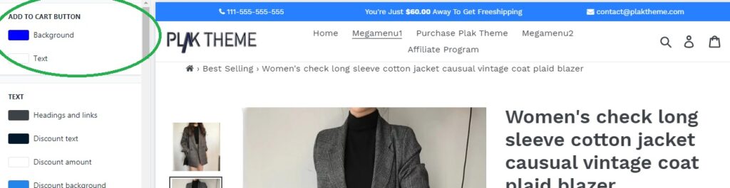 add to cart text background color