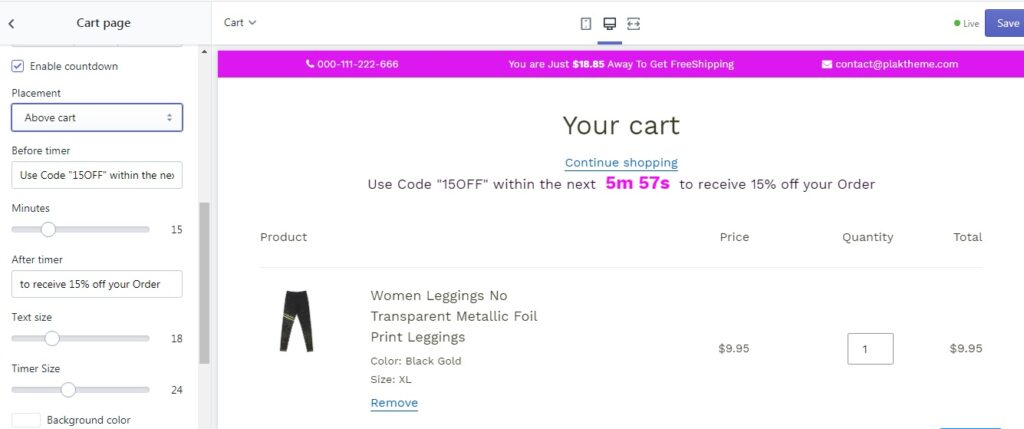 Add a Scarcity Cart Countdown Timer to your Shopify Store